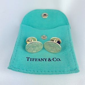 Tiffany & Co Sterling Silver Oval Cuff Links